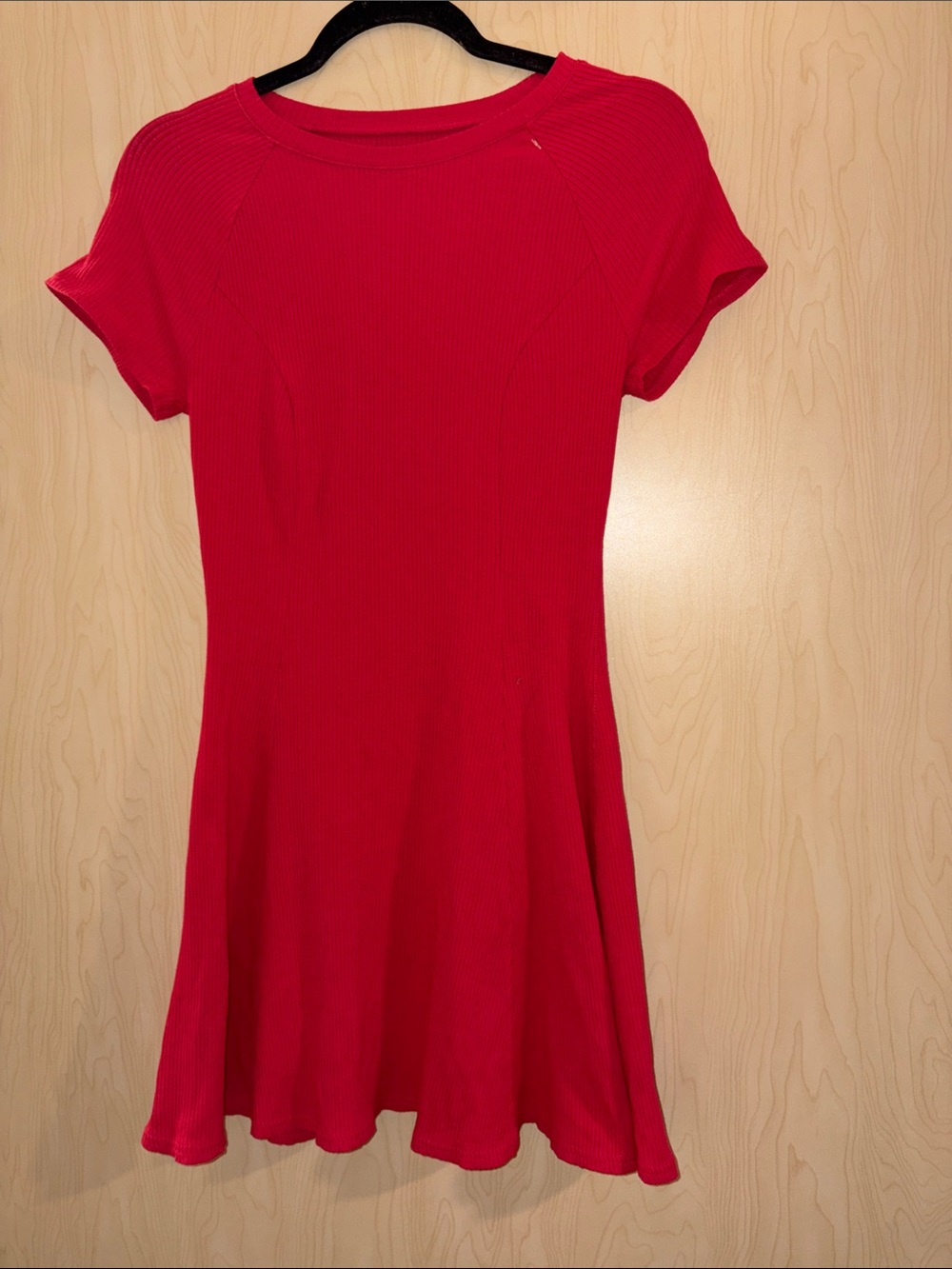 Urban Outfitters Classic Short-Sleeve Red Fit & Flare Dress
